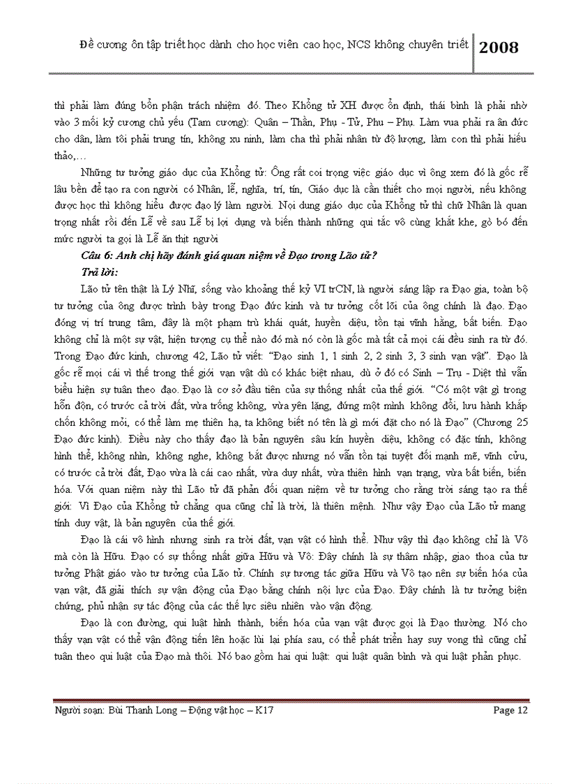 image for page Đề cương ôn tập triết học dành cho NCS và học viên cao học không thuộc chuyên ngành triết