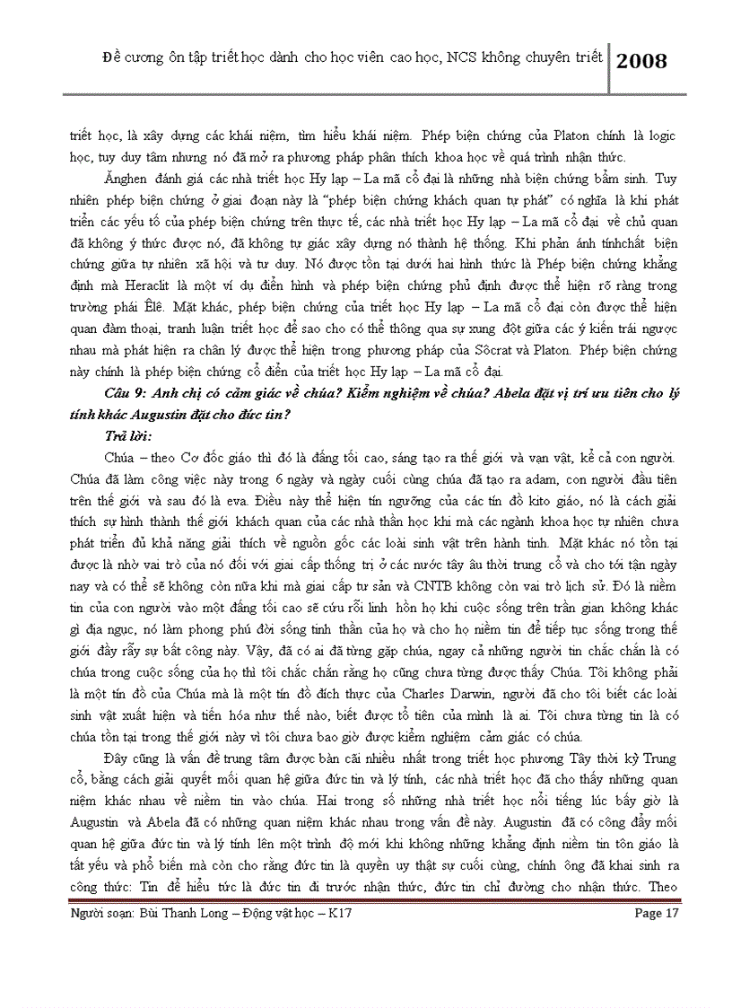 image for page Đề cương ôn tập triết học dành cho NCS và học viên cao học không thuộc chuyên ngành triết