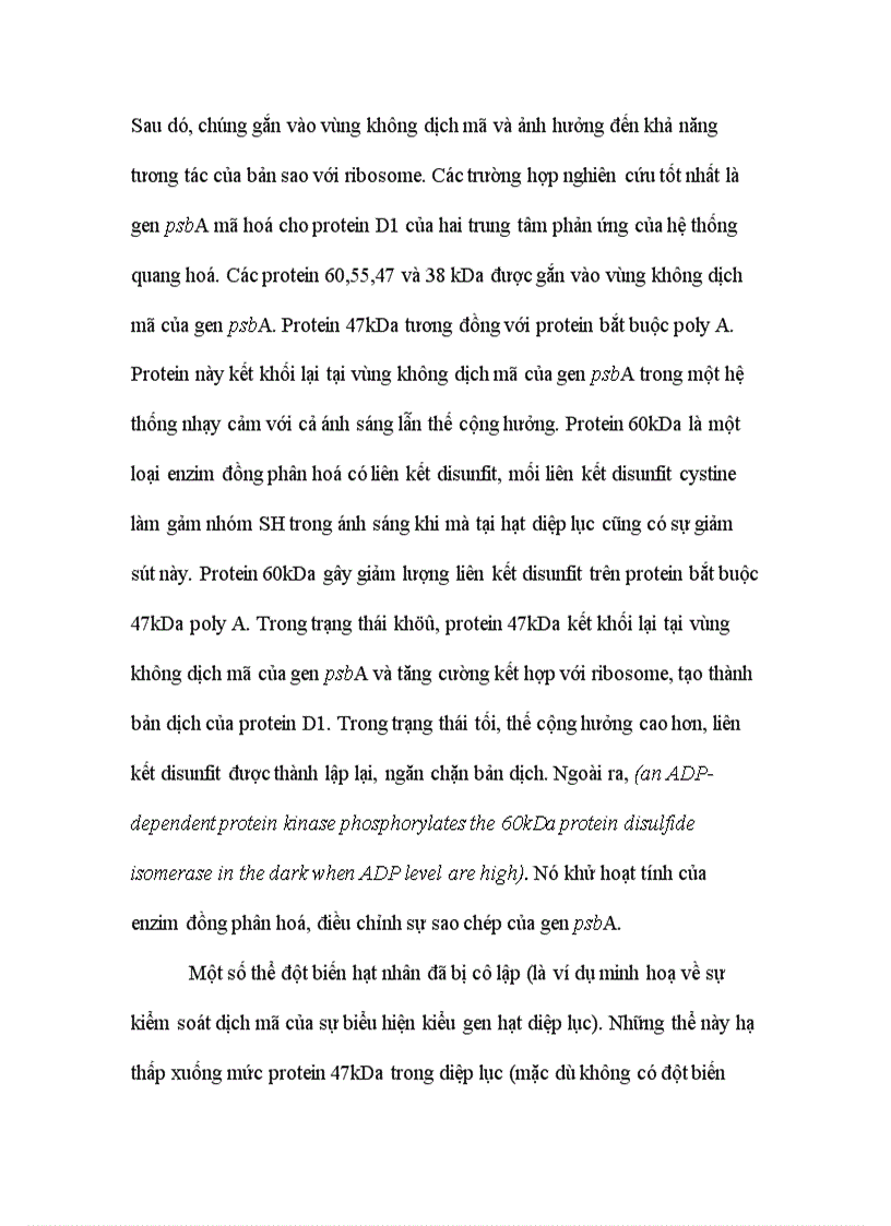 image for page Di truyền học quá trình lắp ráp và sự điều chỉnh của hệ thống quang hợp