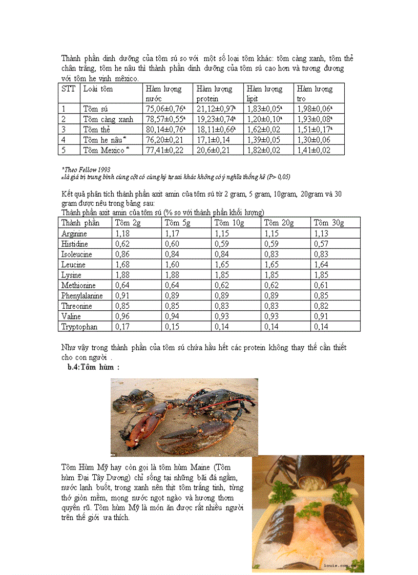 image for page Giá trị dinh dưỡng các loại thủy sản