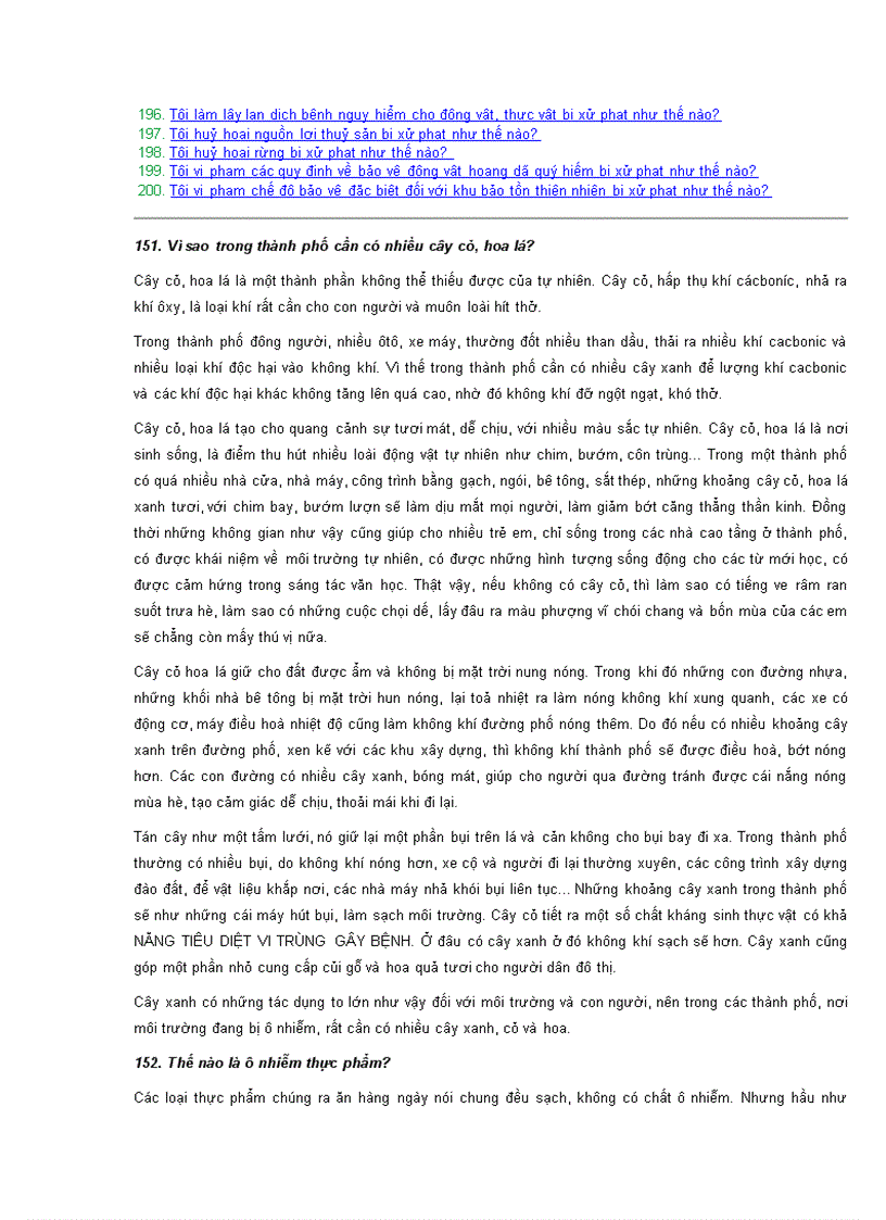 image for page Một số câu hỏi về môi trường