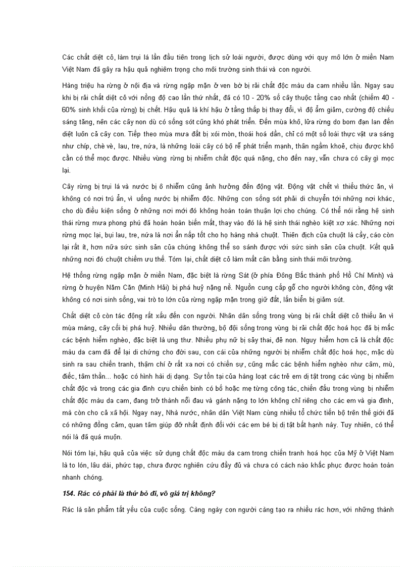 image for page Một số câu hỏi về môi trường