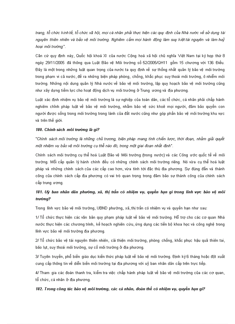 image for page Một số câu hỏi về môi trường