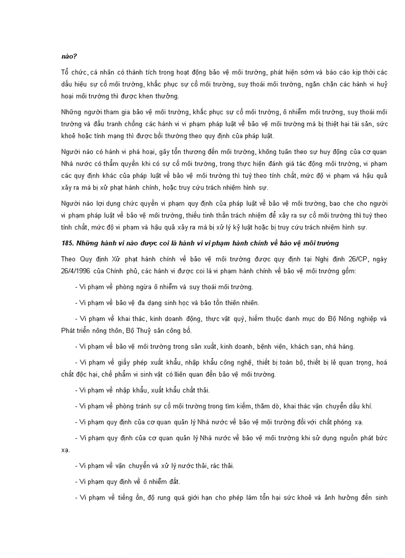 image for page Một số câu hỏi về môi trường