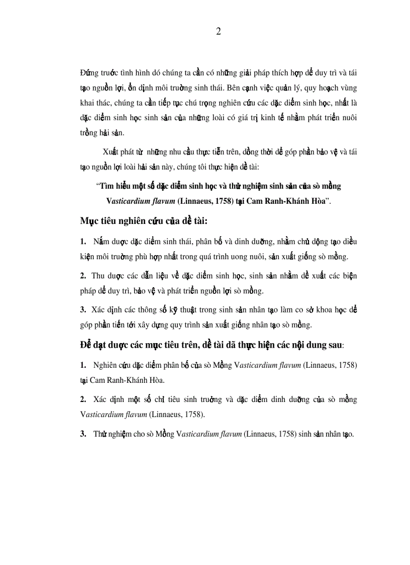 image for page Nghiên cứu đặc điểm sinh học sinh sản và tiến hành thử nghiệm sinh sản nhân tạo sò mồng Váticadium flavum