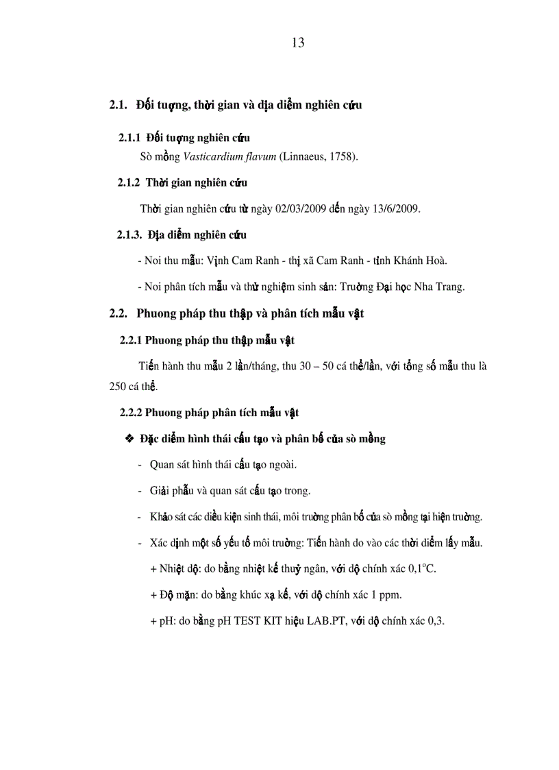 image for page Nghiên cứu đặc điểm sinh học sinh sản và tiến hành thử nghiệm sinh sản nhân tạo sò mồng Váticadium flavum