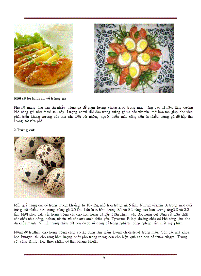 image for page So sánh giá trị dinh dưỡng của các loại trứng