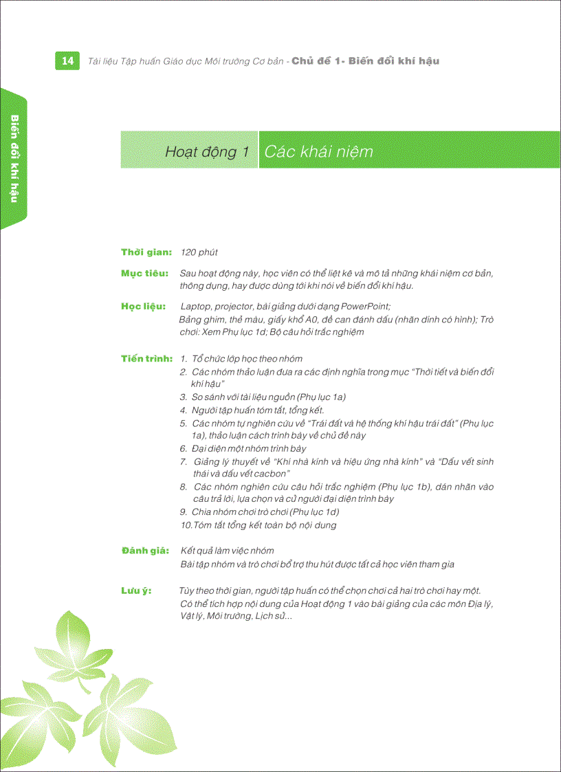 image for page Tai lieu tap huan Giao duc Moi truong Chu de 1