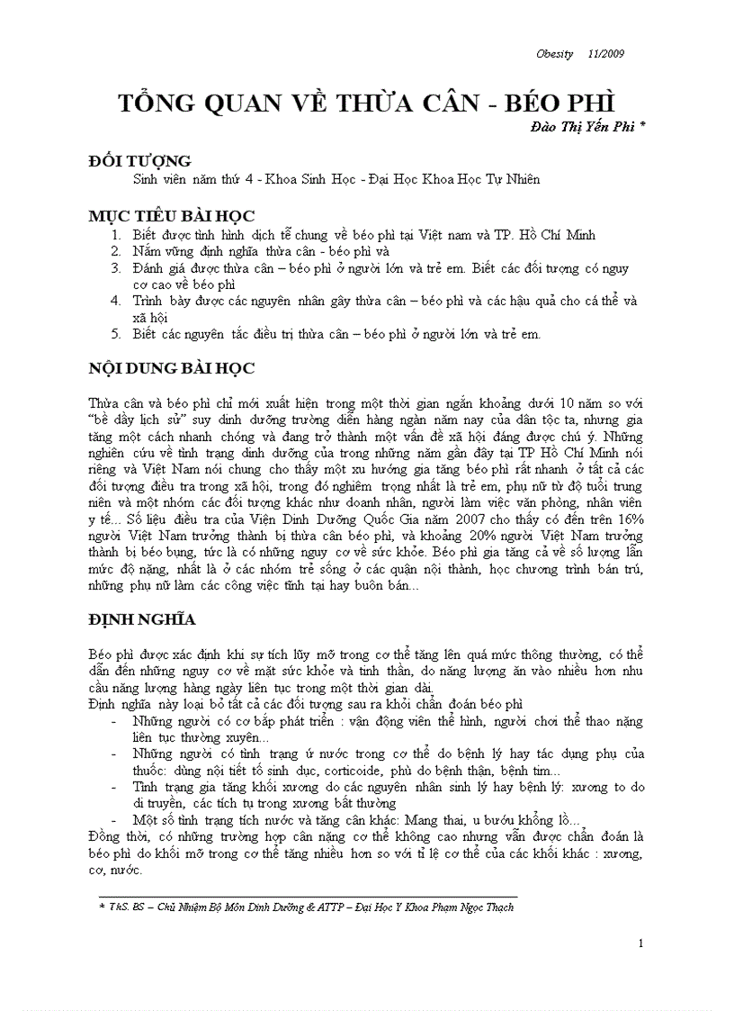 image for page Tổng quan về thừa cân béo phì