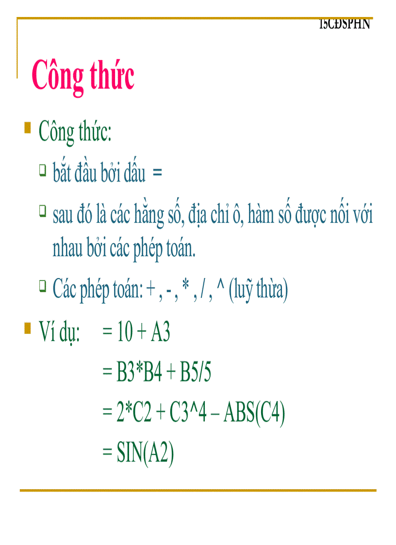 image for page Bai giang Excel