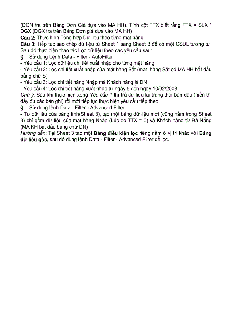 image for page Bài tập Excel 2