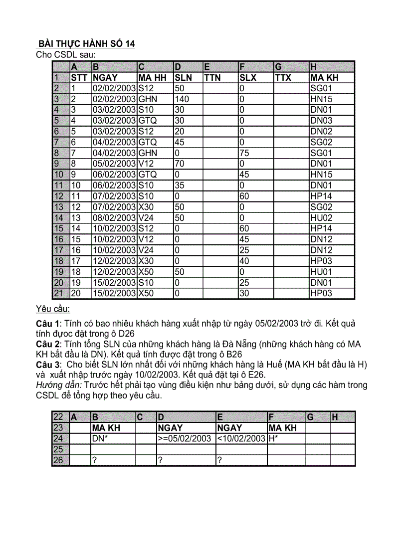 image for page Bài tập Excel 2