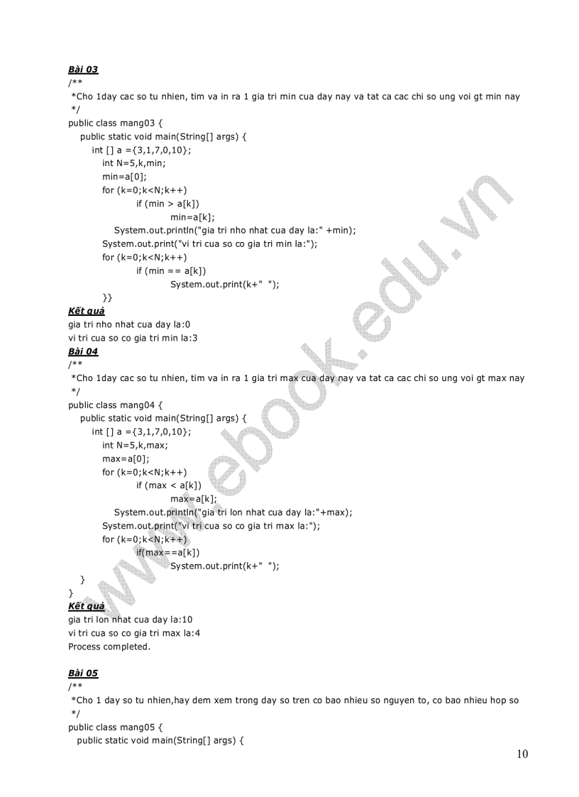 image for page Bài tập Java hay