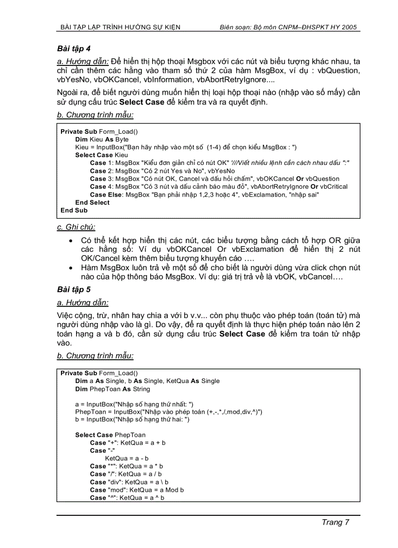image for page Bài tập lập trình Visual Basic 6 0