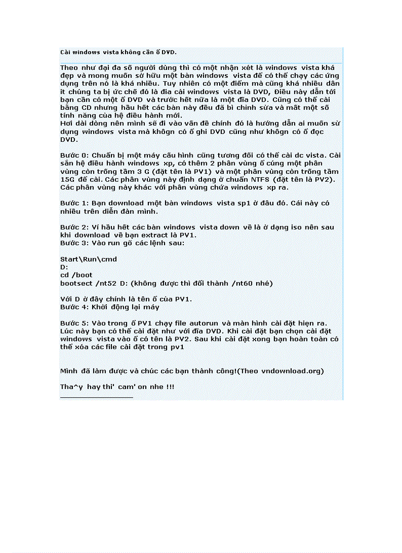 image for page Cai dat vista khong can o dia dvd