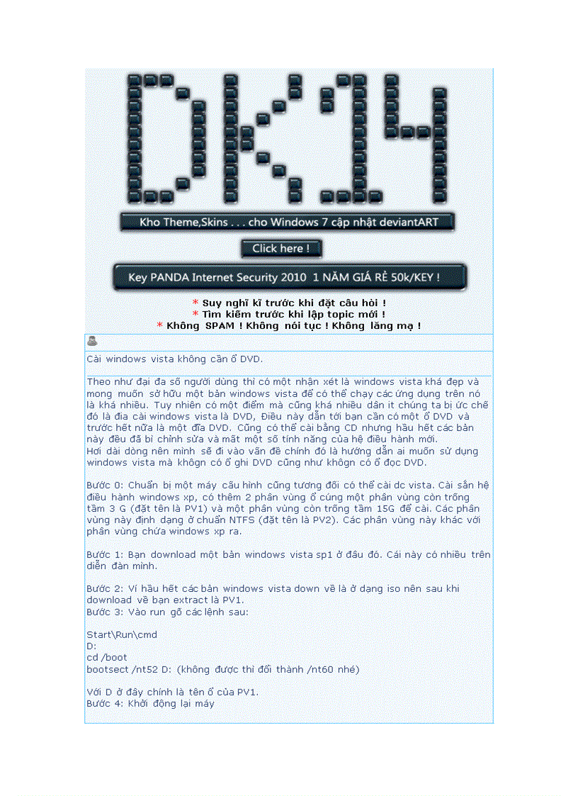 image for page Cai dat vista khong can o dia dvd