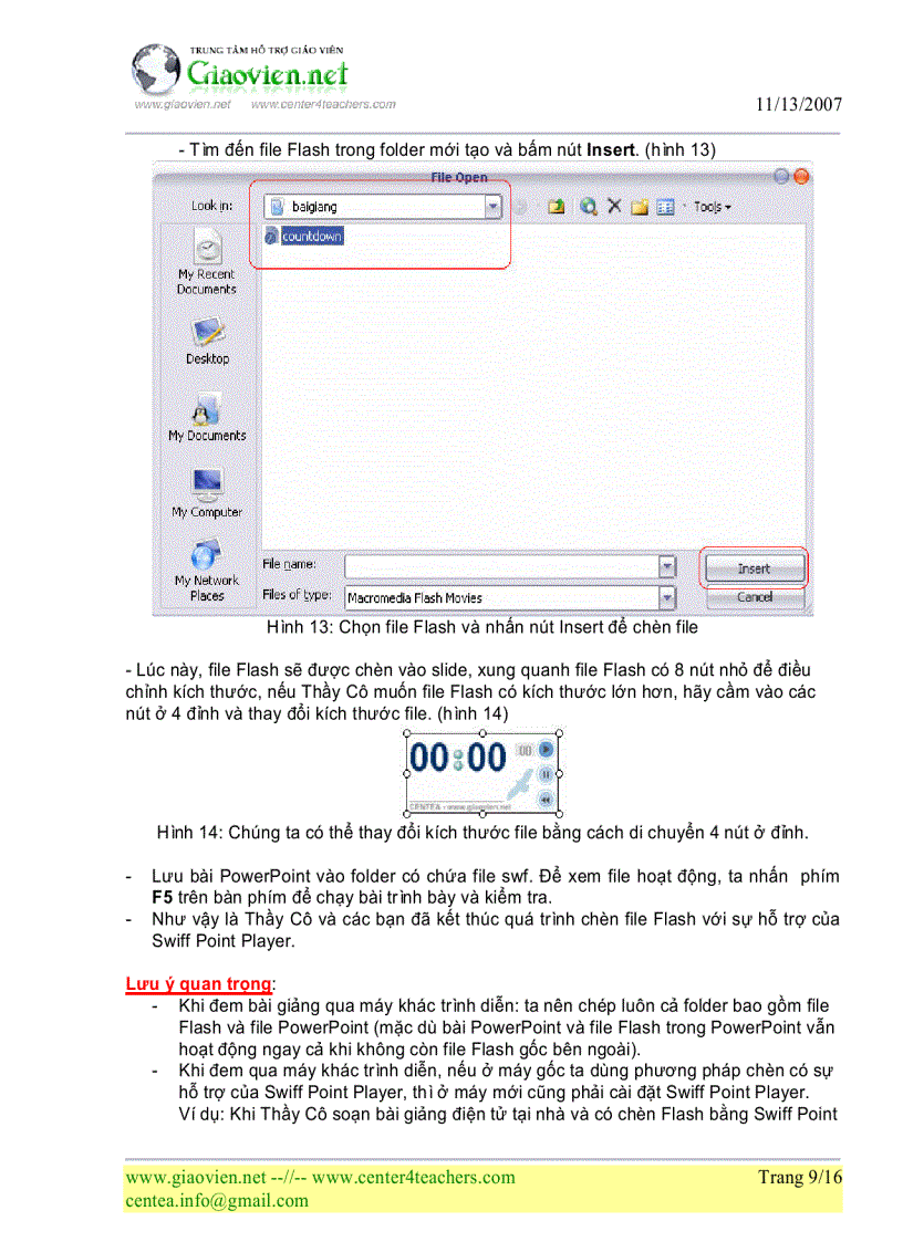image for page Chèn Flash vào PPT
