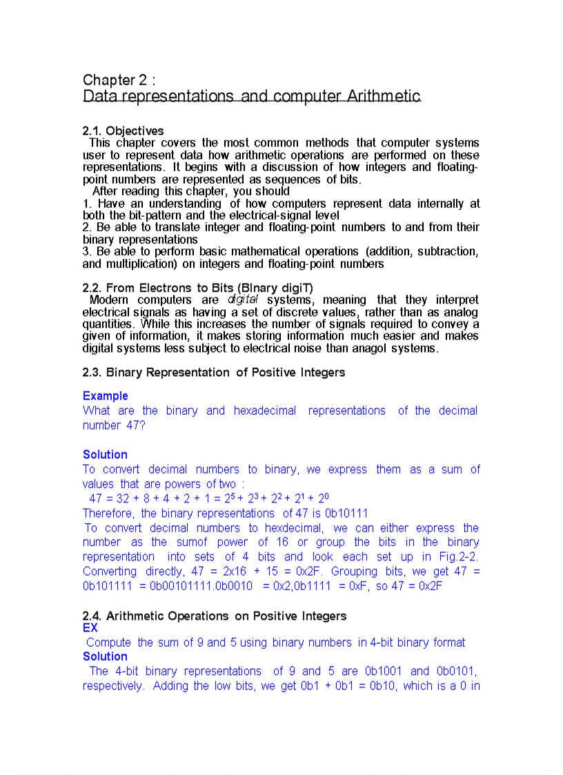 image for page Data representations and computer Arithmetic