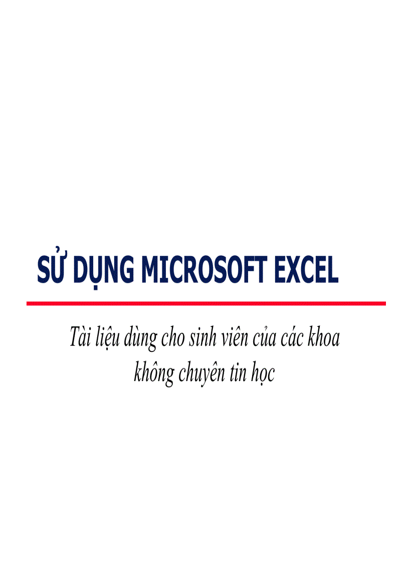 Excel 2003 TL cho sinh vien ĐH