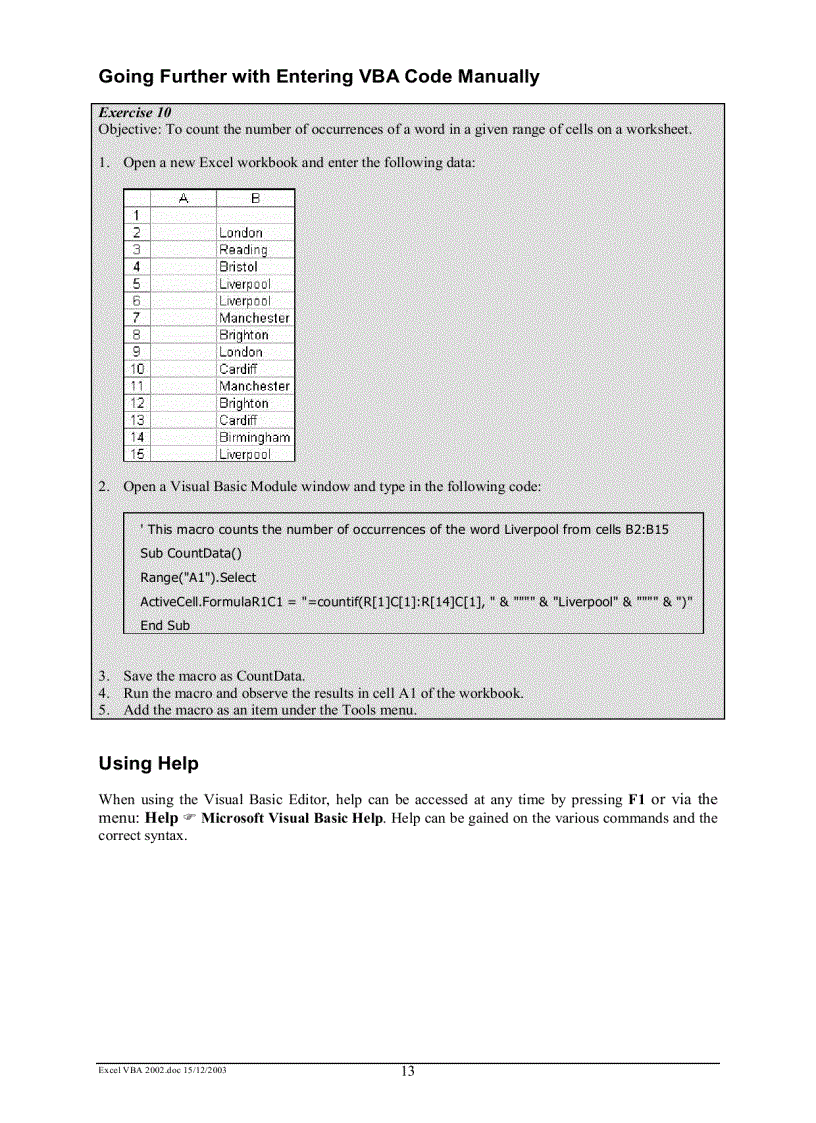 image for page Excel Macro Development using VBA