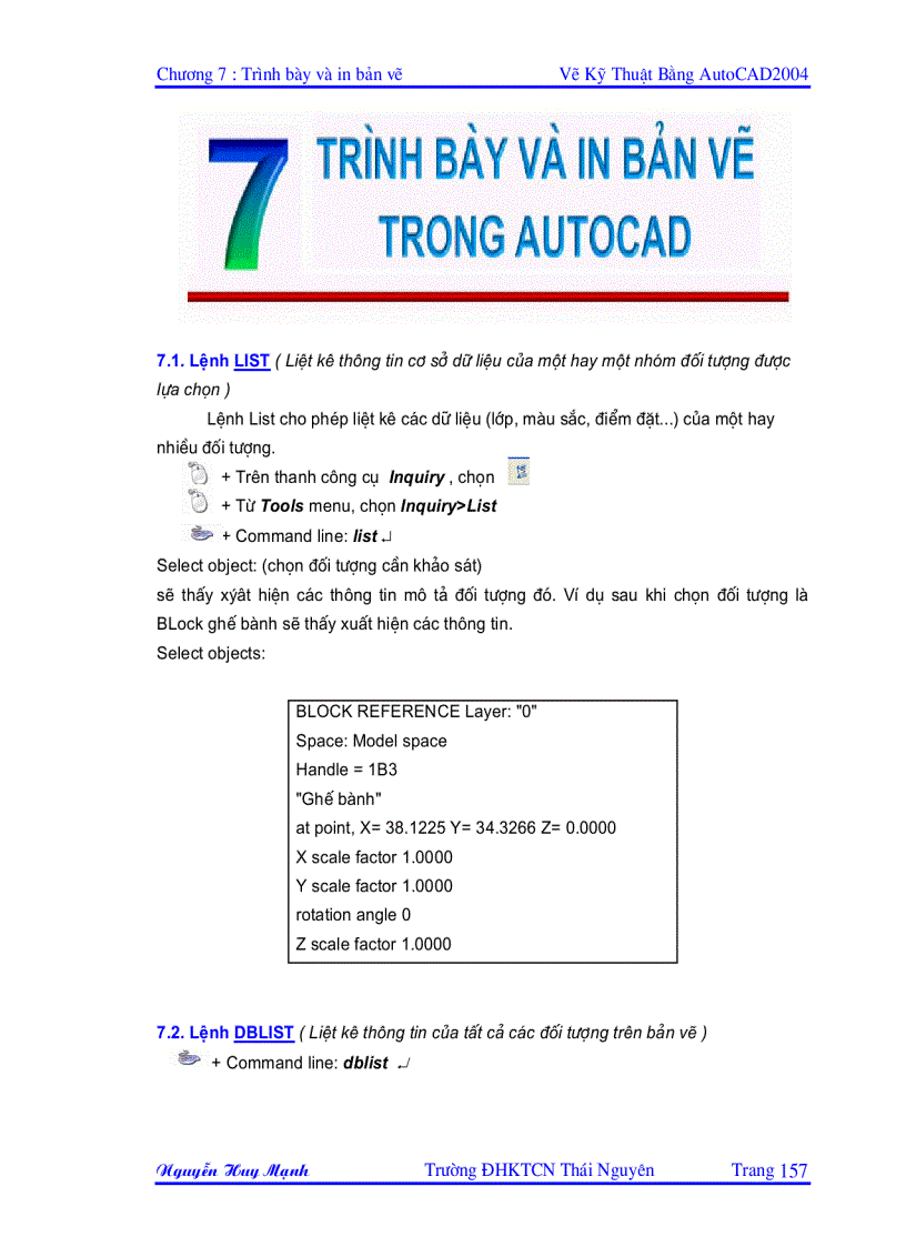 Giáo trình AutoCad Chuong 7