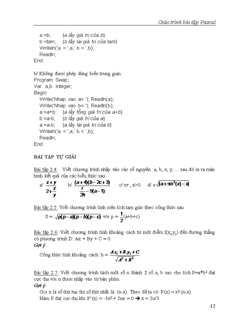 image for page Giao trinh Bai tap Pascal