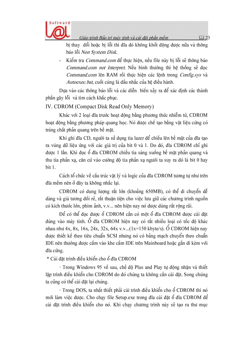 image for page Giao trinh bao tri va cai dat phan mem