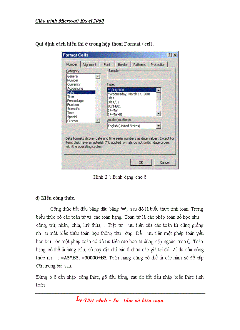 image for page Giáo trình Excel 2000 bài 2