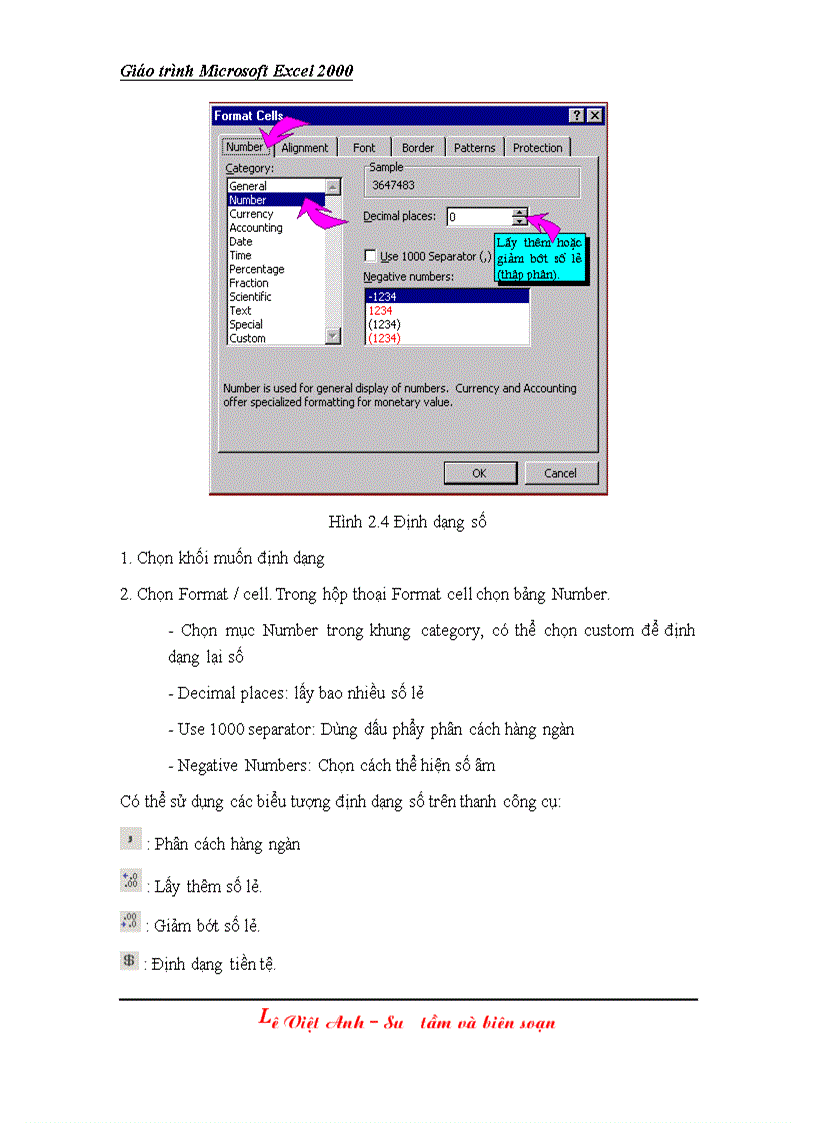 image for page Giáo trình Excel 2000 bài 2