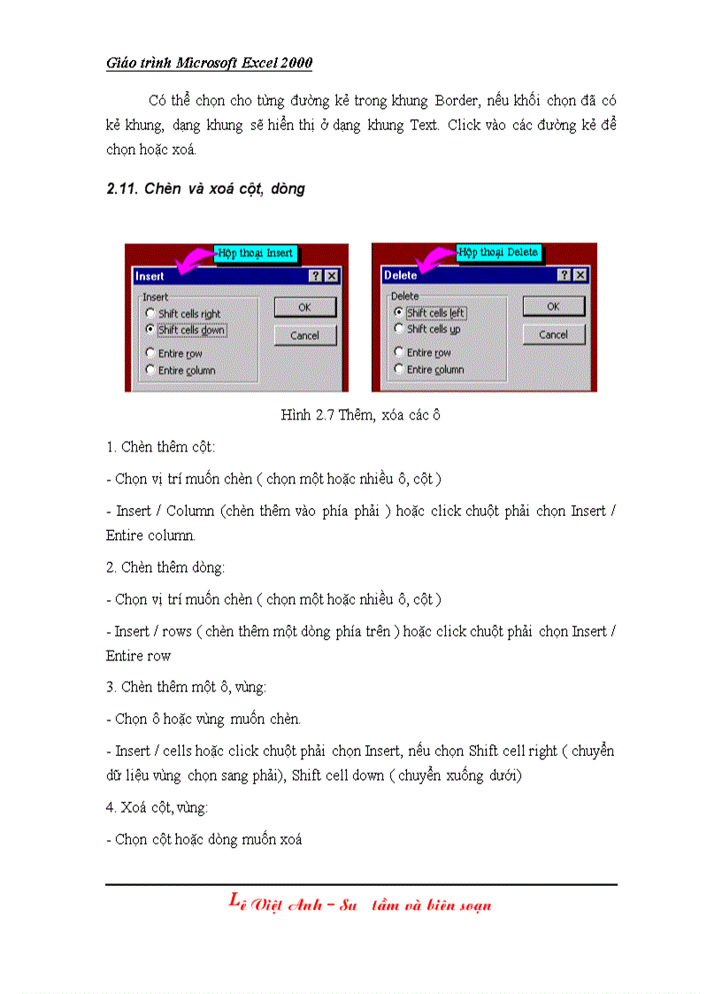 image for page Giáo trình Excel 2000 bài 2