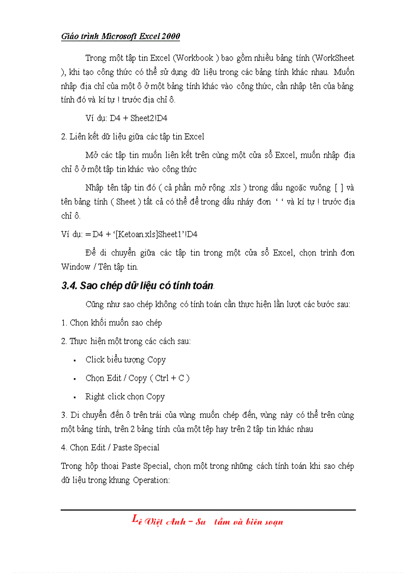 image for page Giáo trình Excel 2000 bài 3