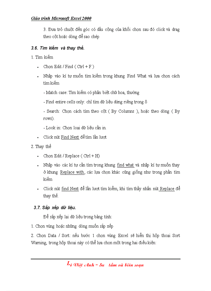 image for page Giáo trình Excel 2000 bài 3