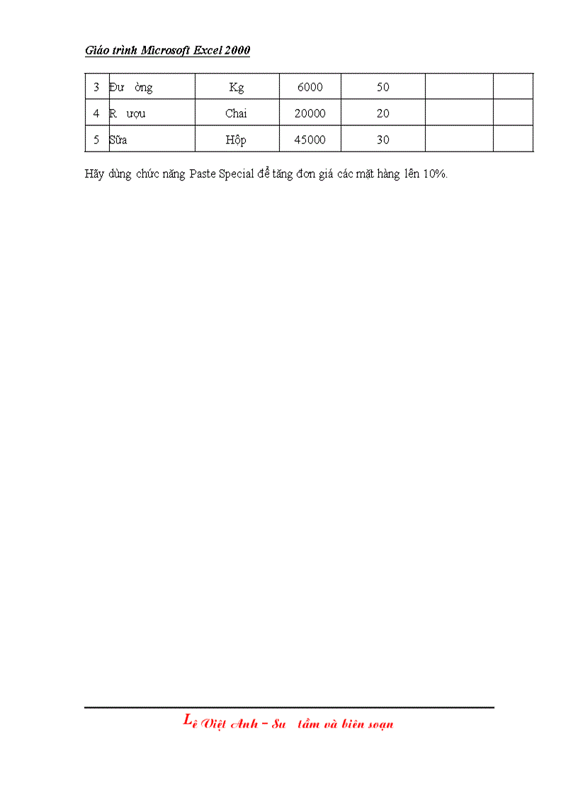 image for page Giáo trình Excel 2000 bài 3