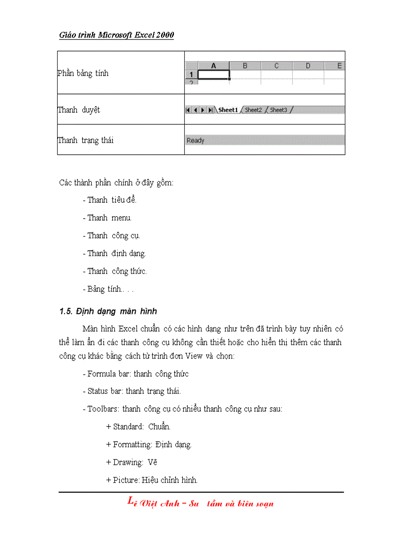 Giáo trình Excel bài 1