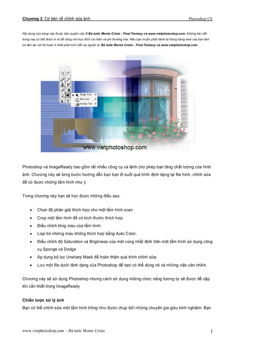 image for page Giáo trình photoshop cs chương III
