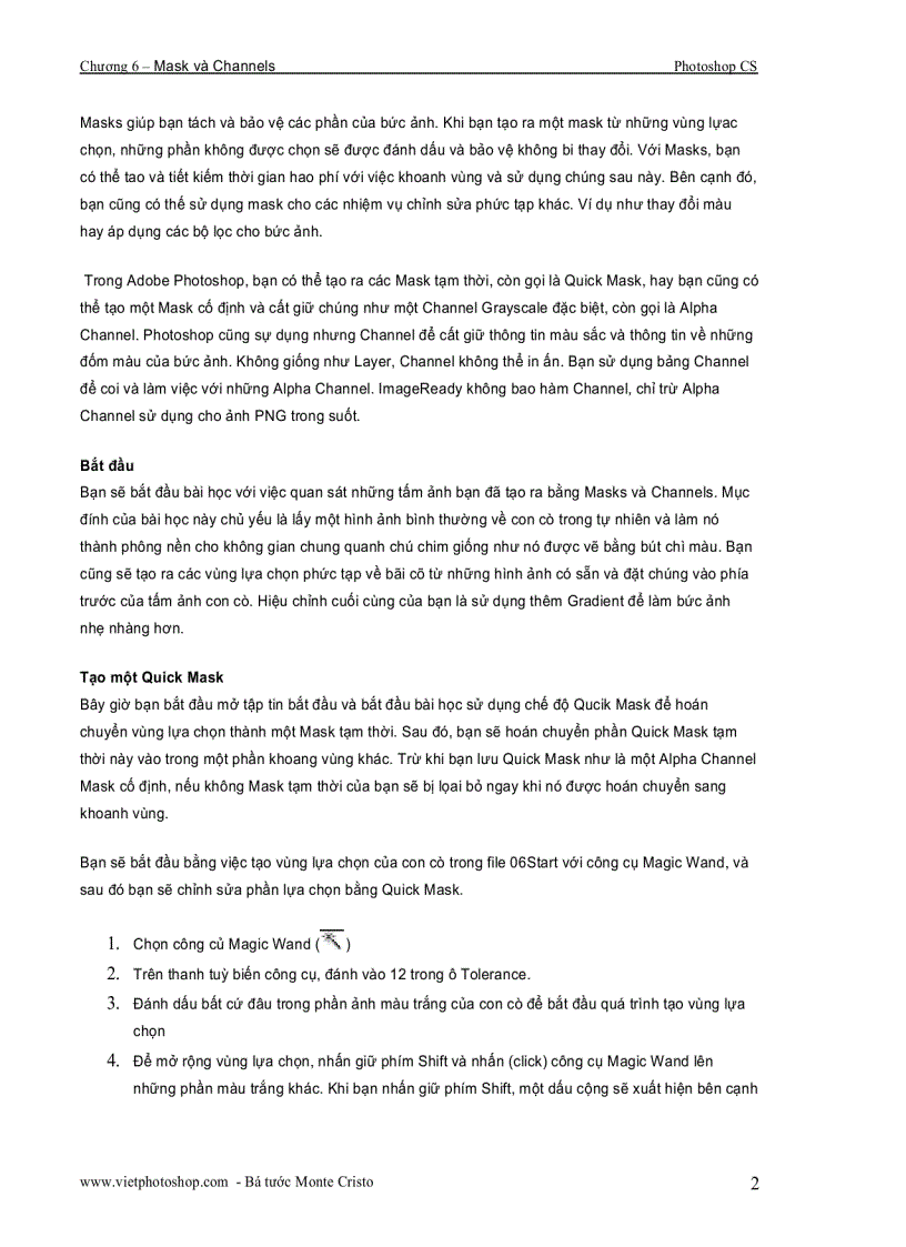 image for page Giáo trình photoshop cs chương VI