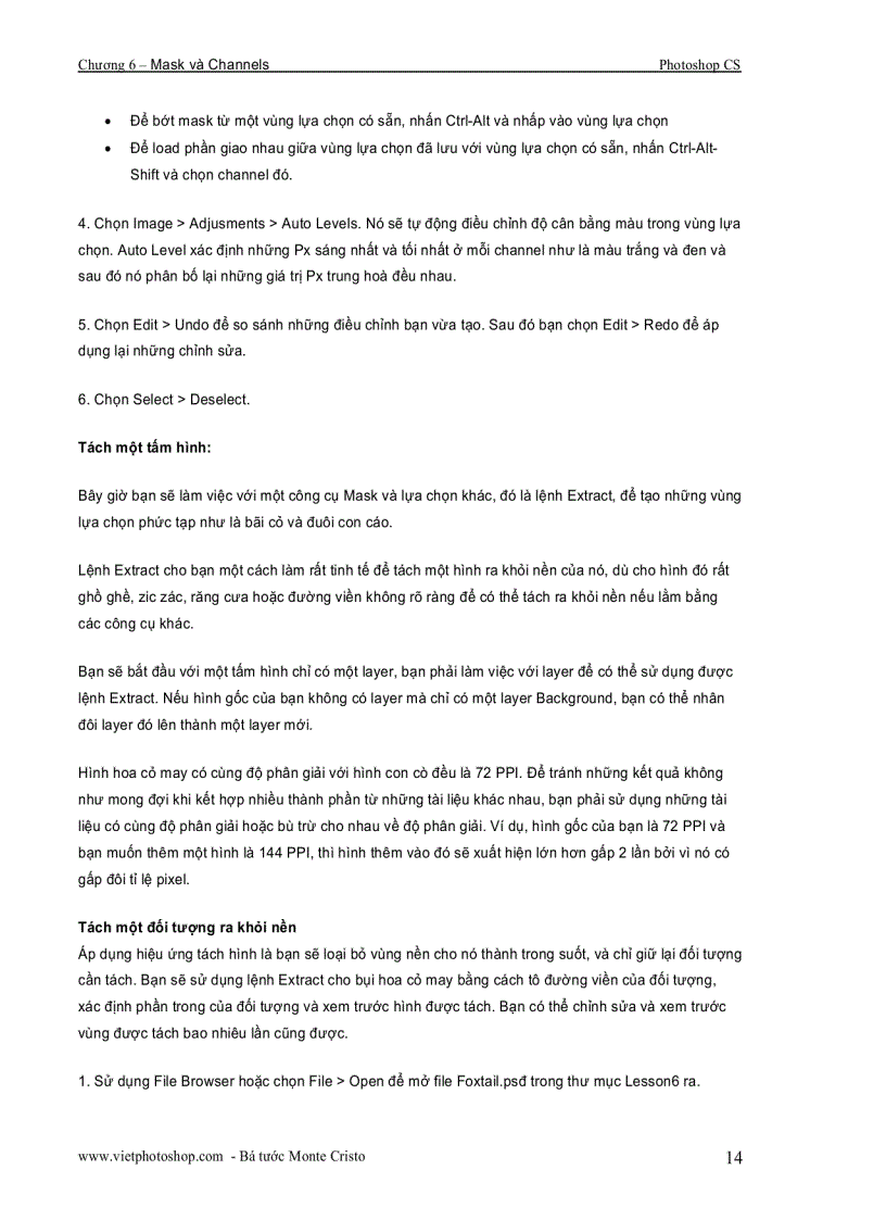image for page Giáo trình photoshop cs chương VI