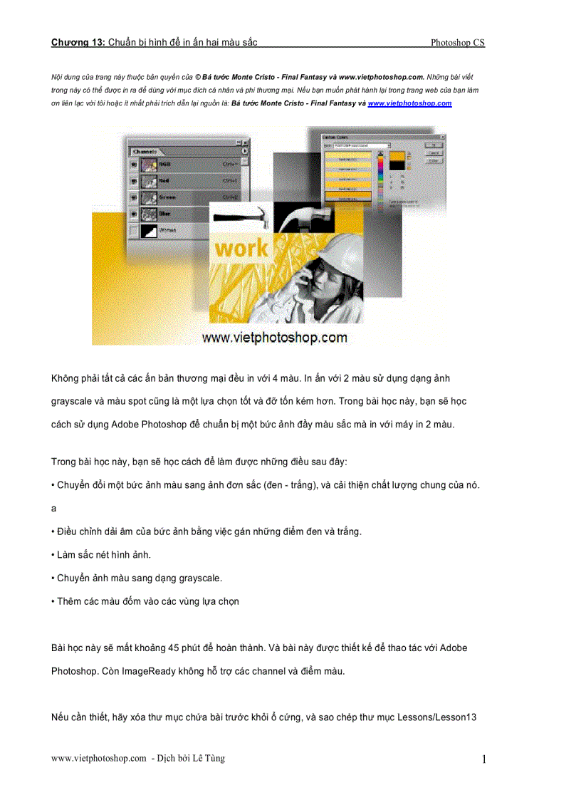 image for page Giáo trình photoshop cs chương XIII