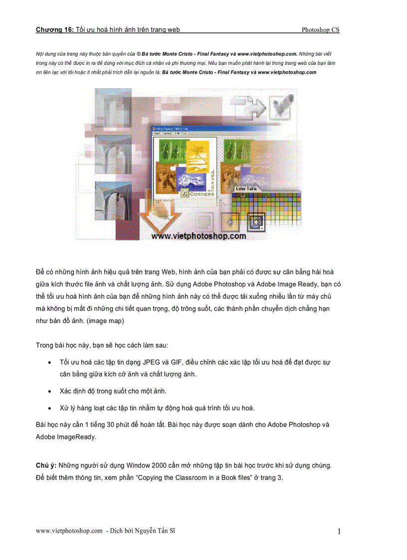image for page Giáo trình photoshop cs chương XVI
