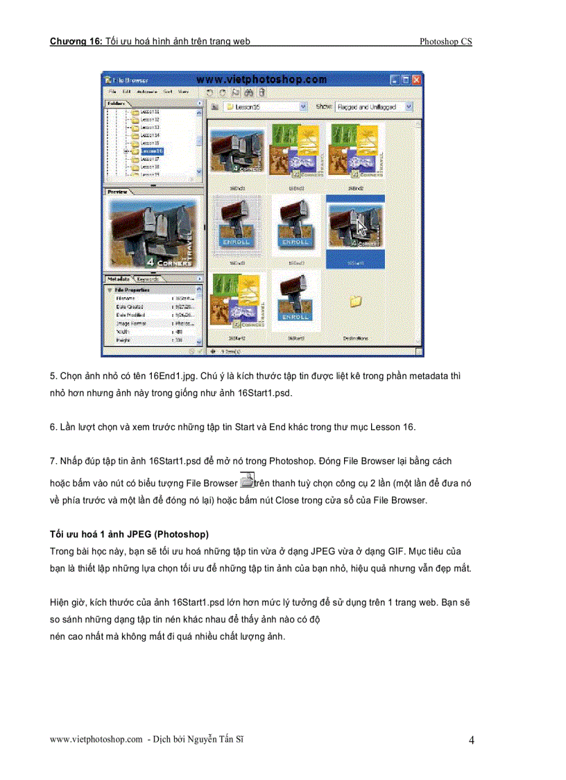 image for page Giáo trình photoshop cs chương XVI