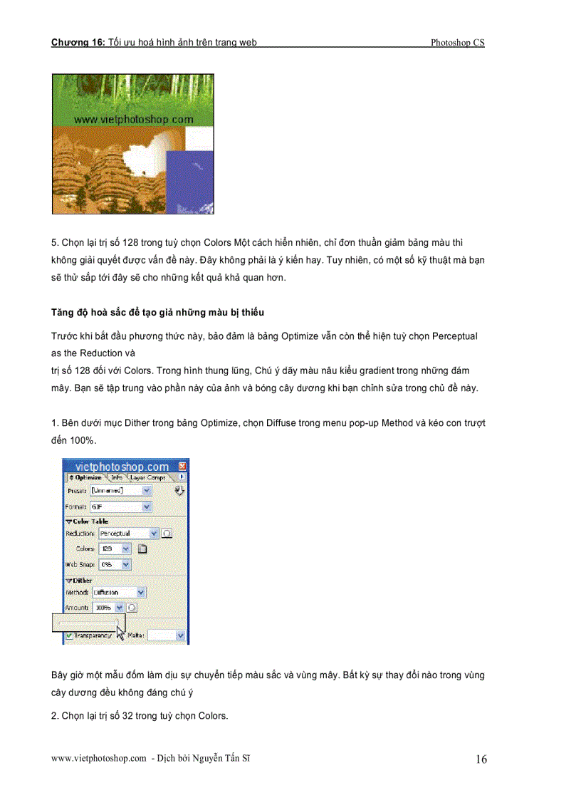image for page Giáo trình photoshop cs chương XVI