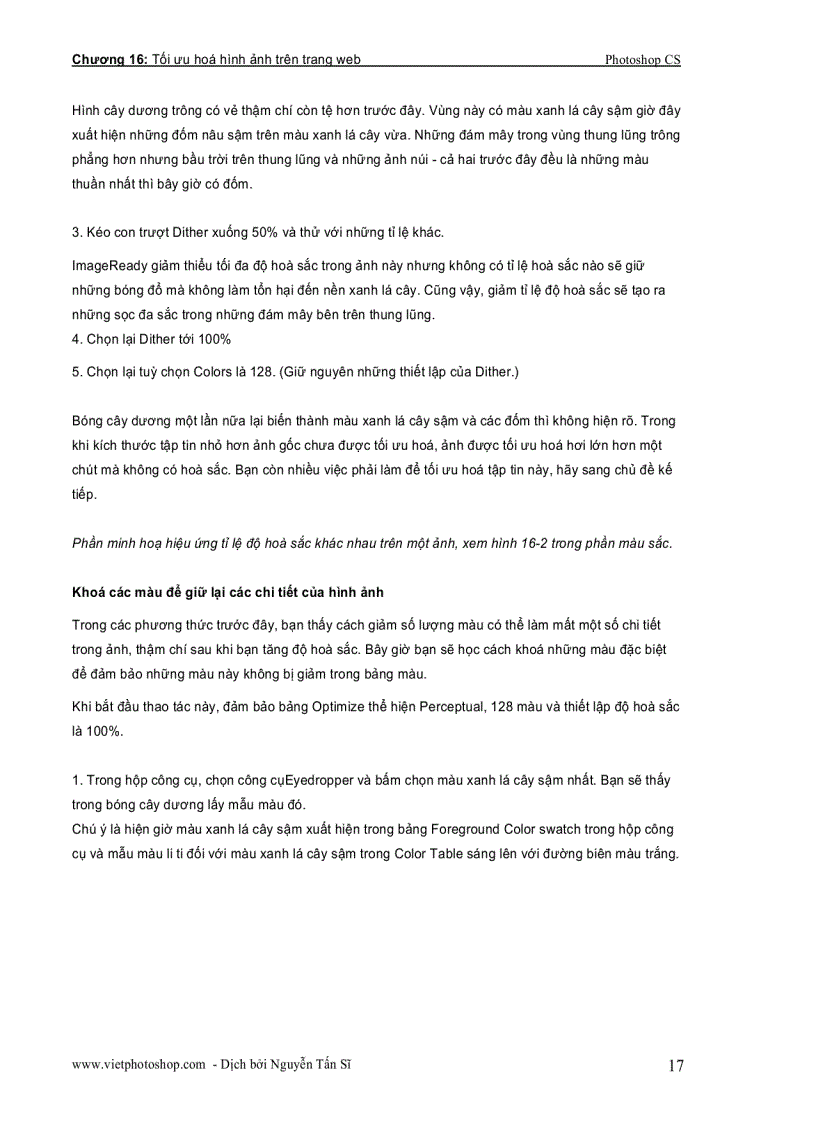image for page Giáo trình photoshop cs chương XVI