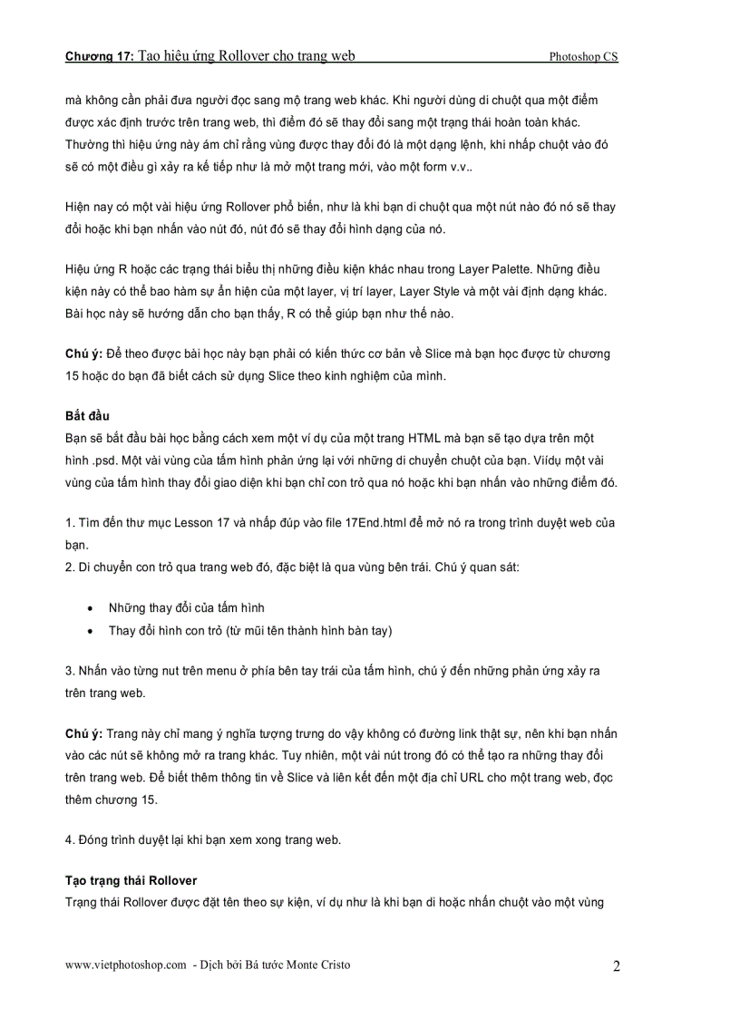 image for page Giáo trình photoshop cs chương XVII