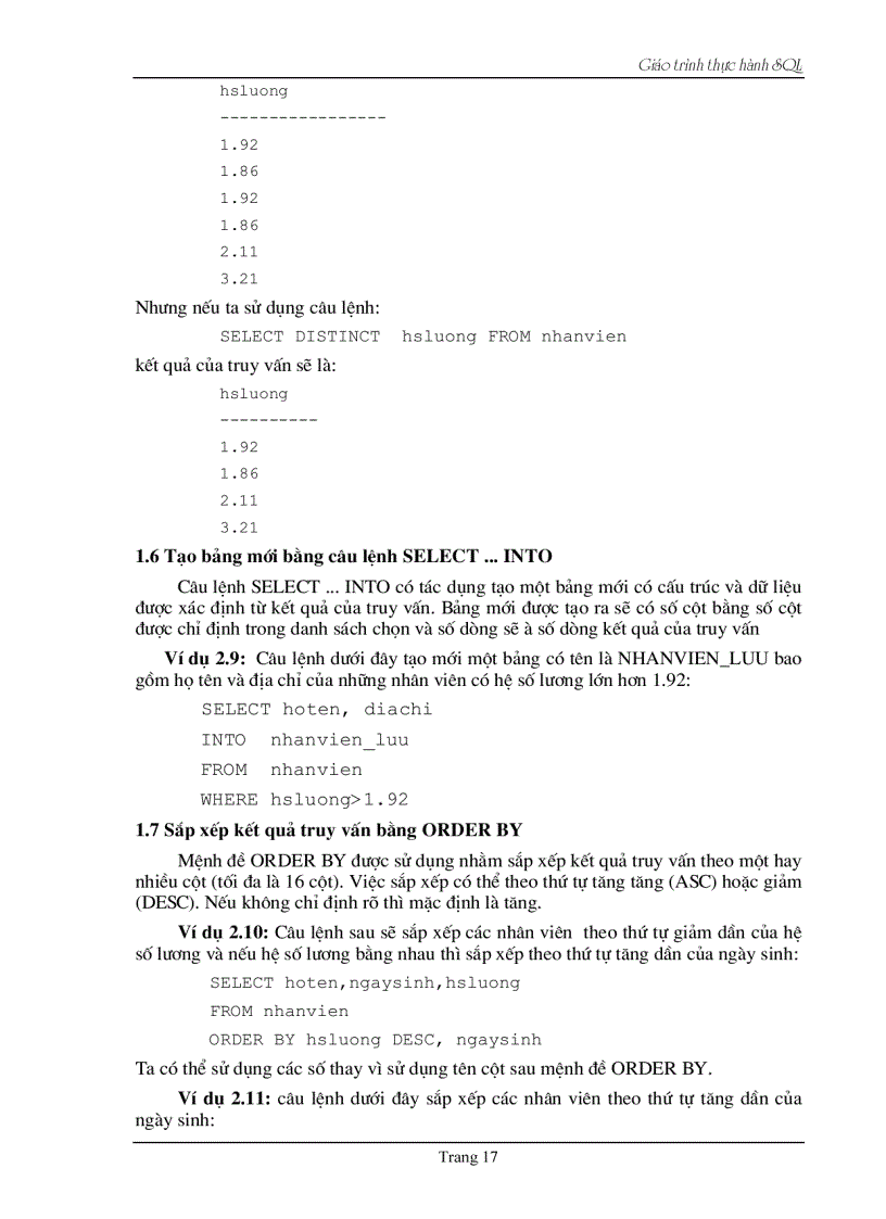 image for page Giao trinh sql truong DHHUE