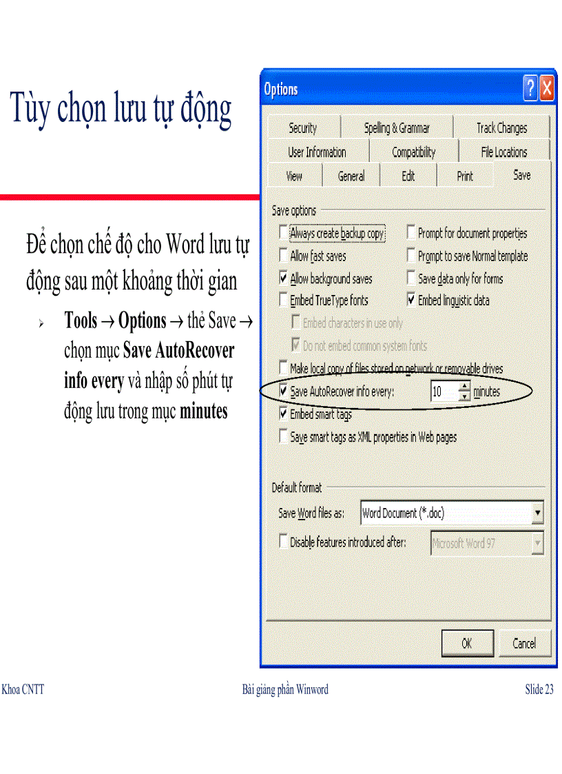 image for page Giáo trình word 2003 dùng cho SV