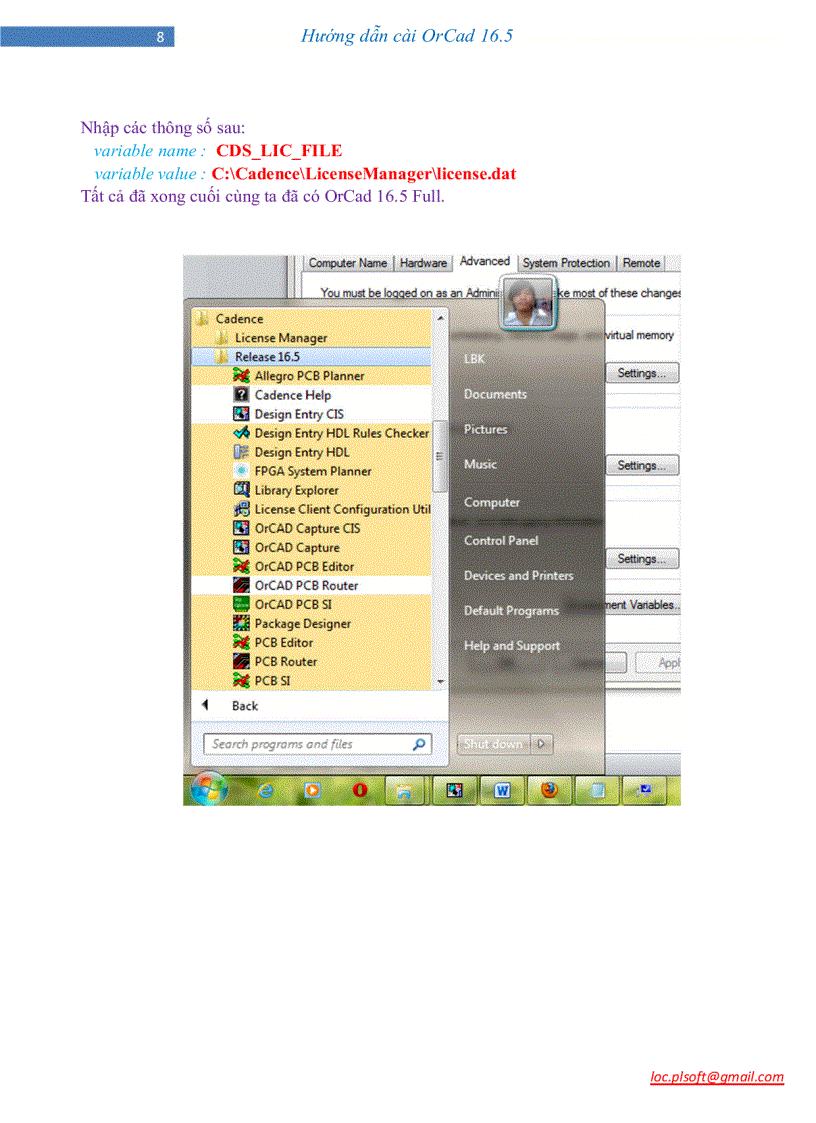 image for page Hướng dẫn cài đặt OrCad 16 5