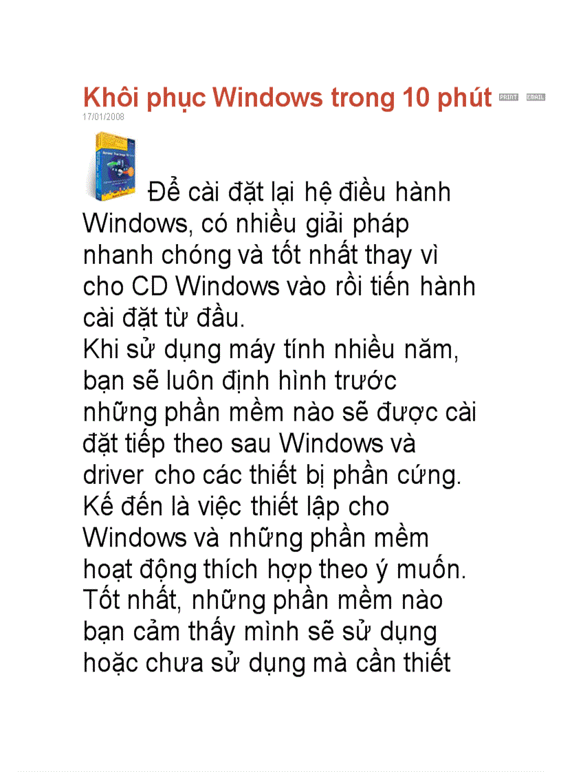 Khôi phục Windows trong 10 phút doc