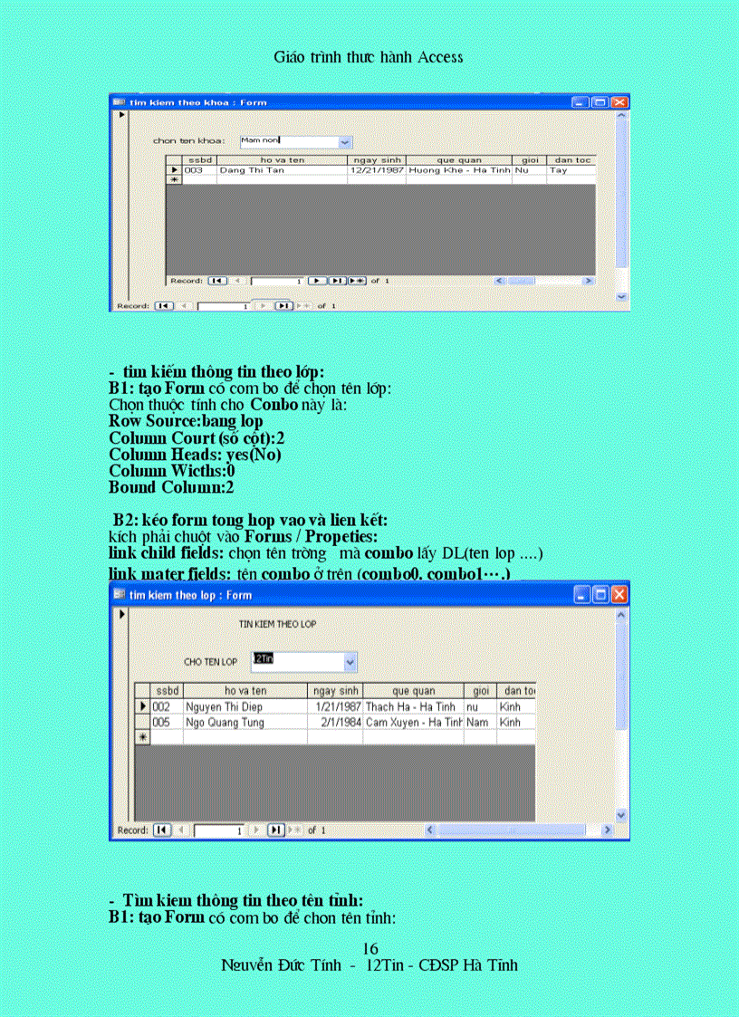 image for page Lap trinh access