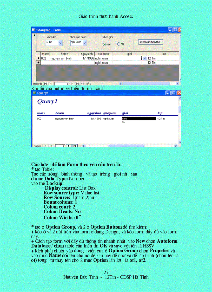 image for page Lap trinh access