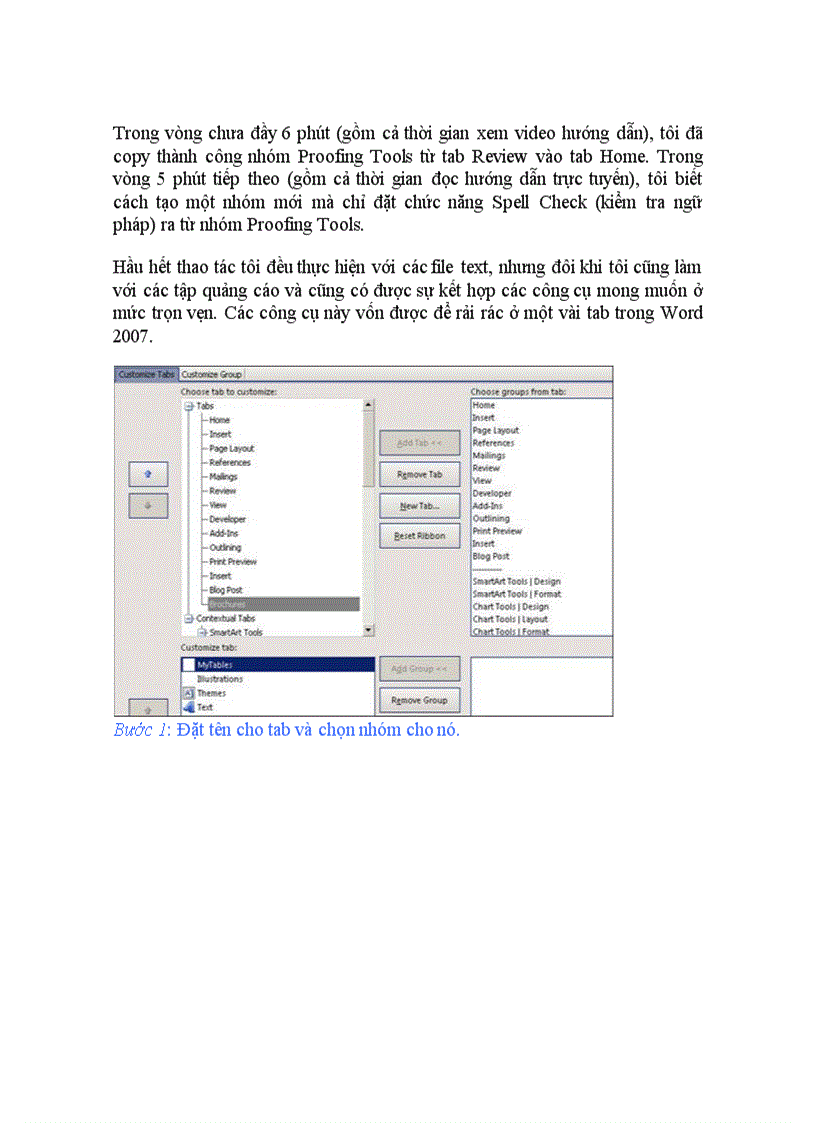 image for page Mẹo nhỏ cầm tay Tùy chỉnh Menu trong Office 2007
